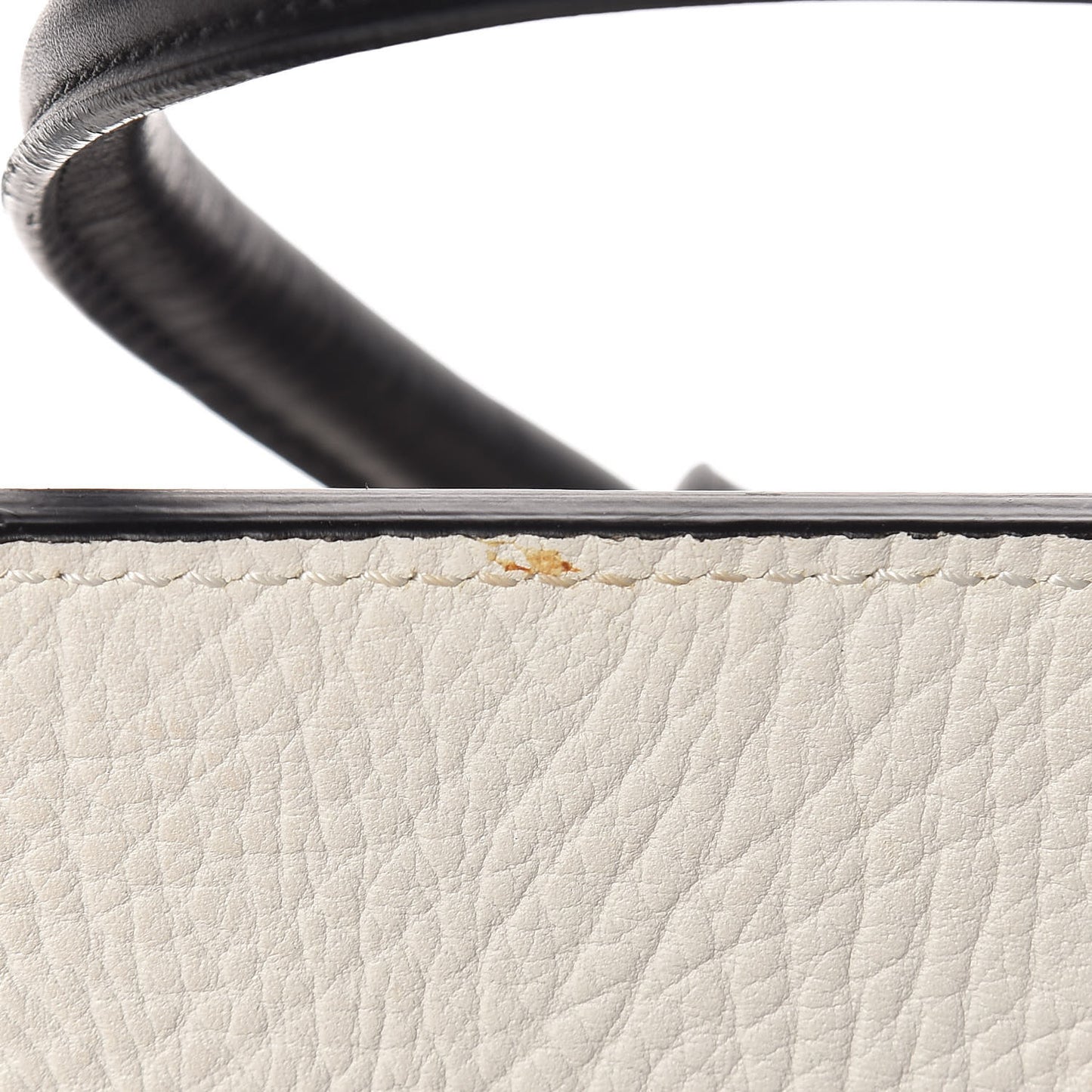 Elephant Calfskin Mini Bi-Color Tie Knot Tote White Black