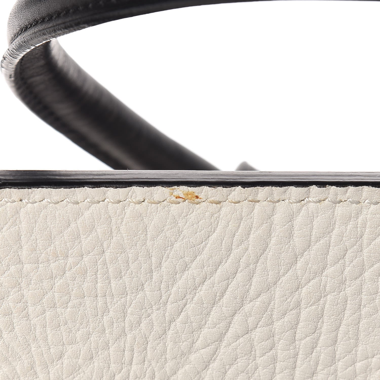 Celine Elephant Calfskin Mini Bi-Color Tie Knot Tote White Black 17 of 21