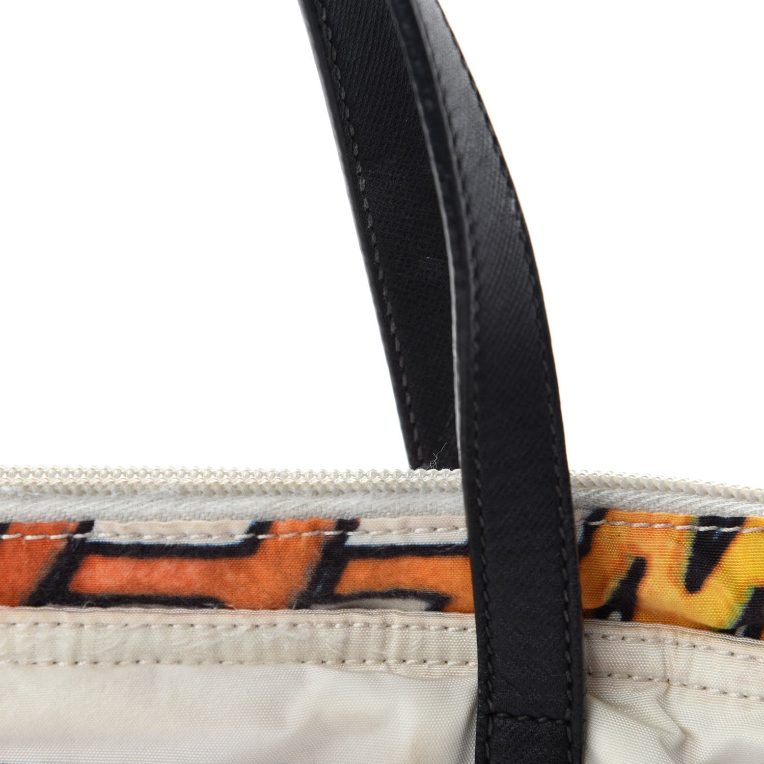Prada Tessuto Stampato Nylon Saffiano Tote White 9 of 14