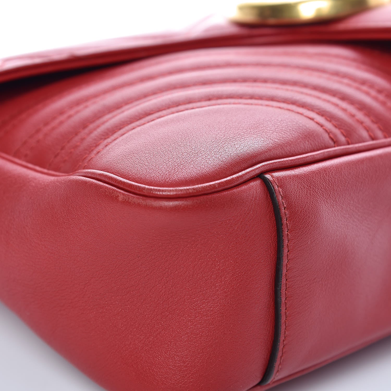 Gucci Calfskin Matelasse Medium GG Marmont Shoulder Bag Hibiscus Red 12 of 20