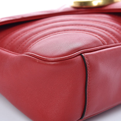 Gucci Calfskin Matelasse Medium GG Marmont Shoulder Bag Hibiscus Red 12 of 20