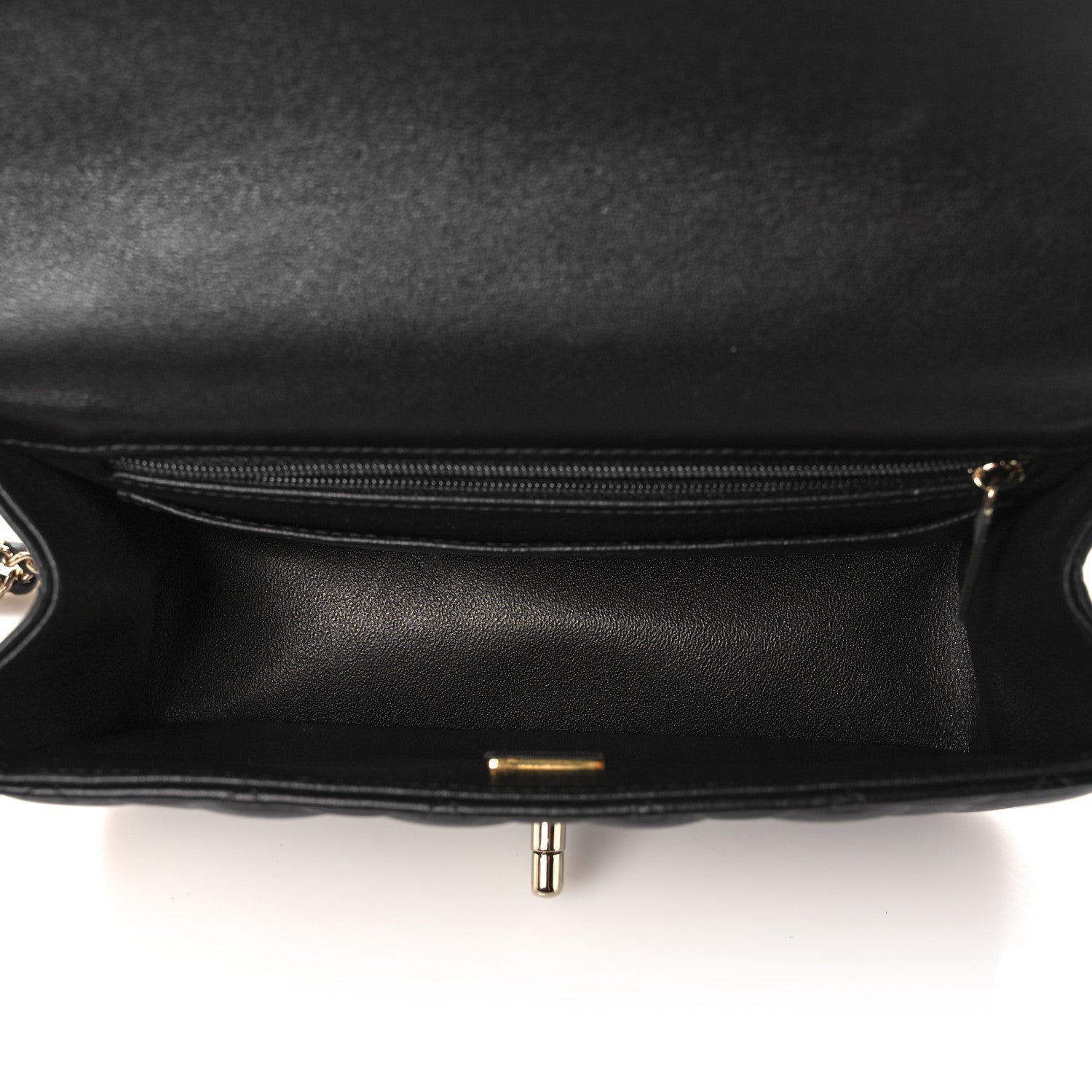 Chanel Lambskin Quilted Mini Lion Charm Top Handle Rectangular Flap Black 5 of 11