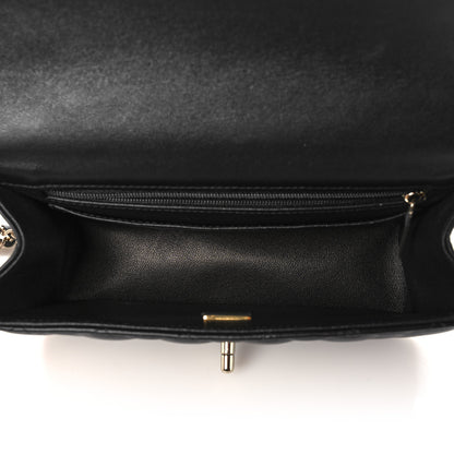 Chanel Lambskin Quilted Mini Lion Charm Top Handle Rectangular Flap Black 5 of 11
