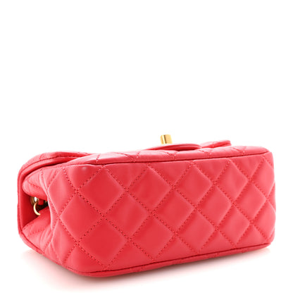 Chanel Lambskin Quilted Mini Pearl Crush Flap Red 4 of 11