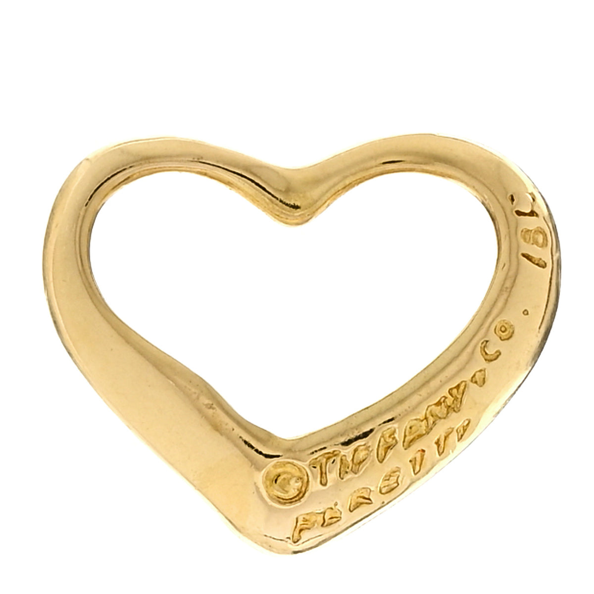 18K Yellow Gold 14mm Elsa Peretti Open Heart Pendant