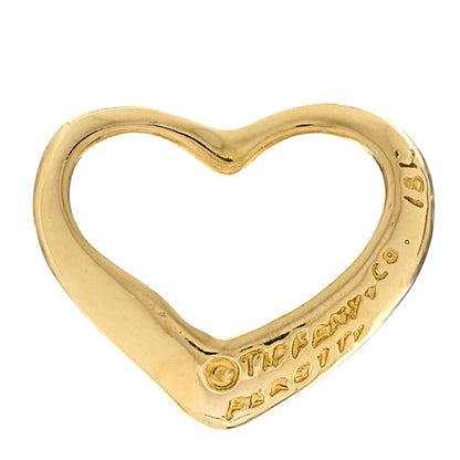 Tiffany 18K Yellow Gold 14mm Elsa Peretti Open Heart Pendant 3 of 4