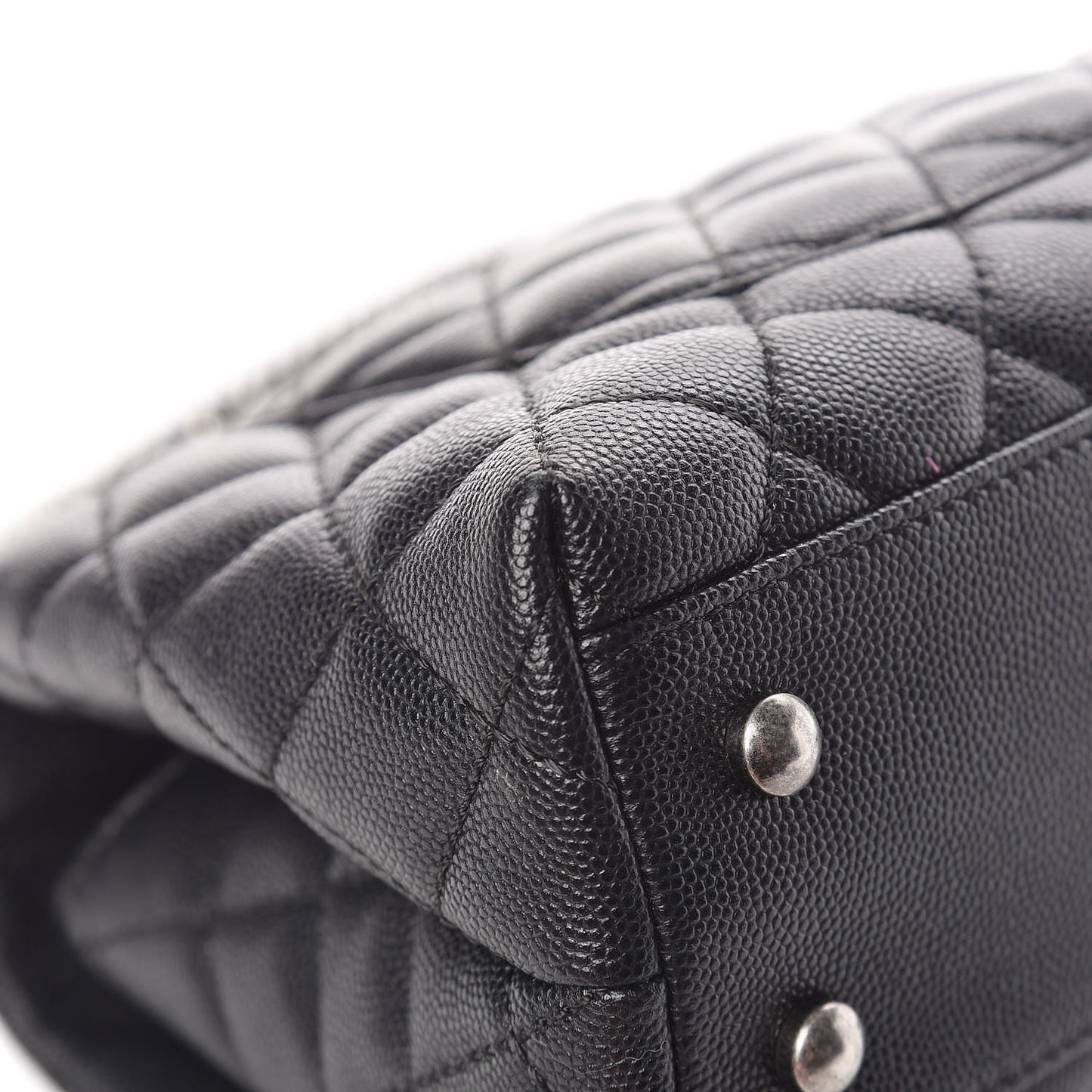 Caviar Quilted Mini Coco Handle Flap Black