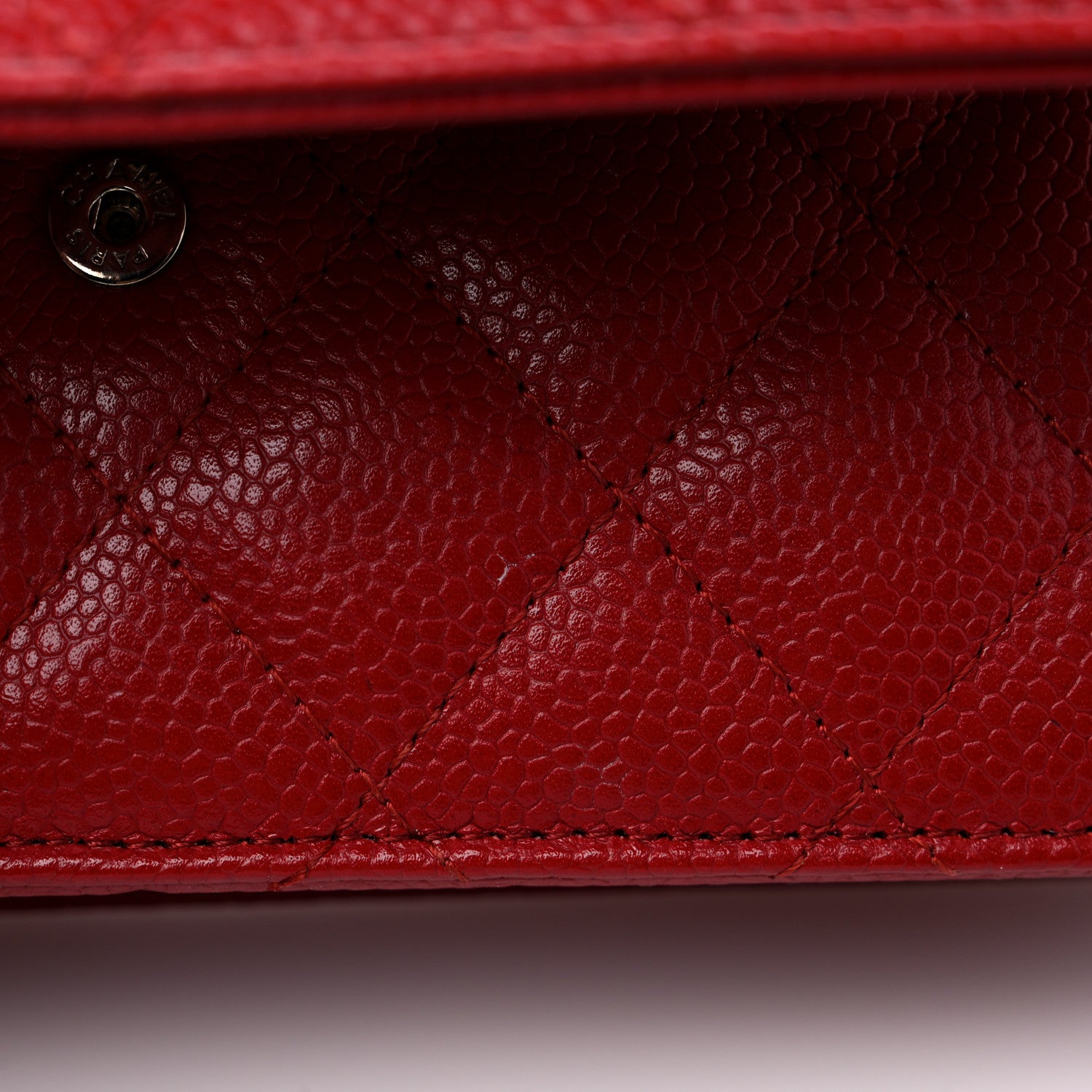 Chanel Caviar Quilted Wallet on Chain WOC Red 14 of 15