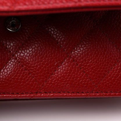 Chanel Caviar Quilted Wallet on Chain WOC Red 14 of 15