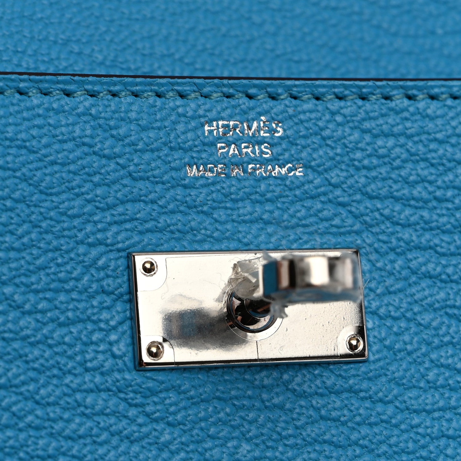 Hermes Chevre Mysore Kelly Longue Wallet Bleu Azteque 6 of 7