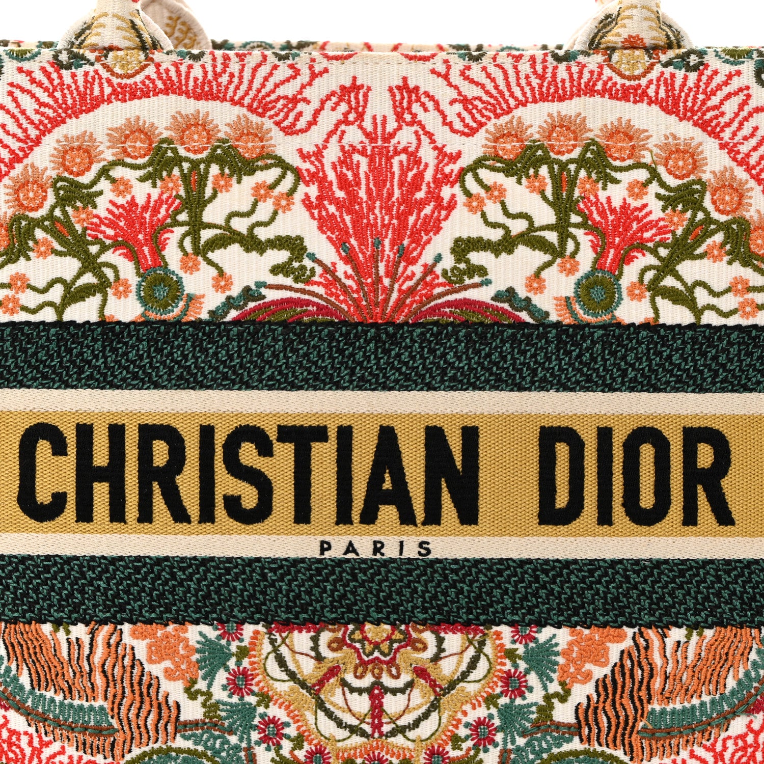 Christian Dior Canvas Embroidered Heart Lights Medium Book Tote Multicolor 8 of 10