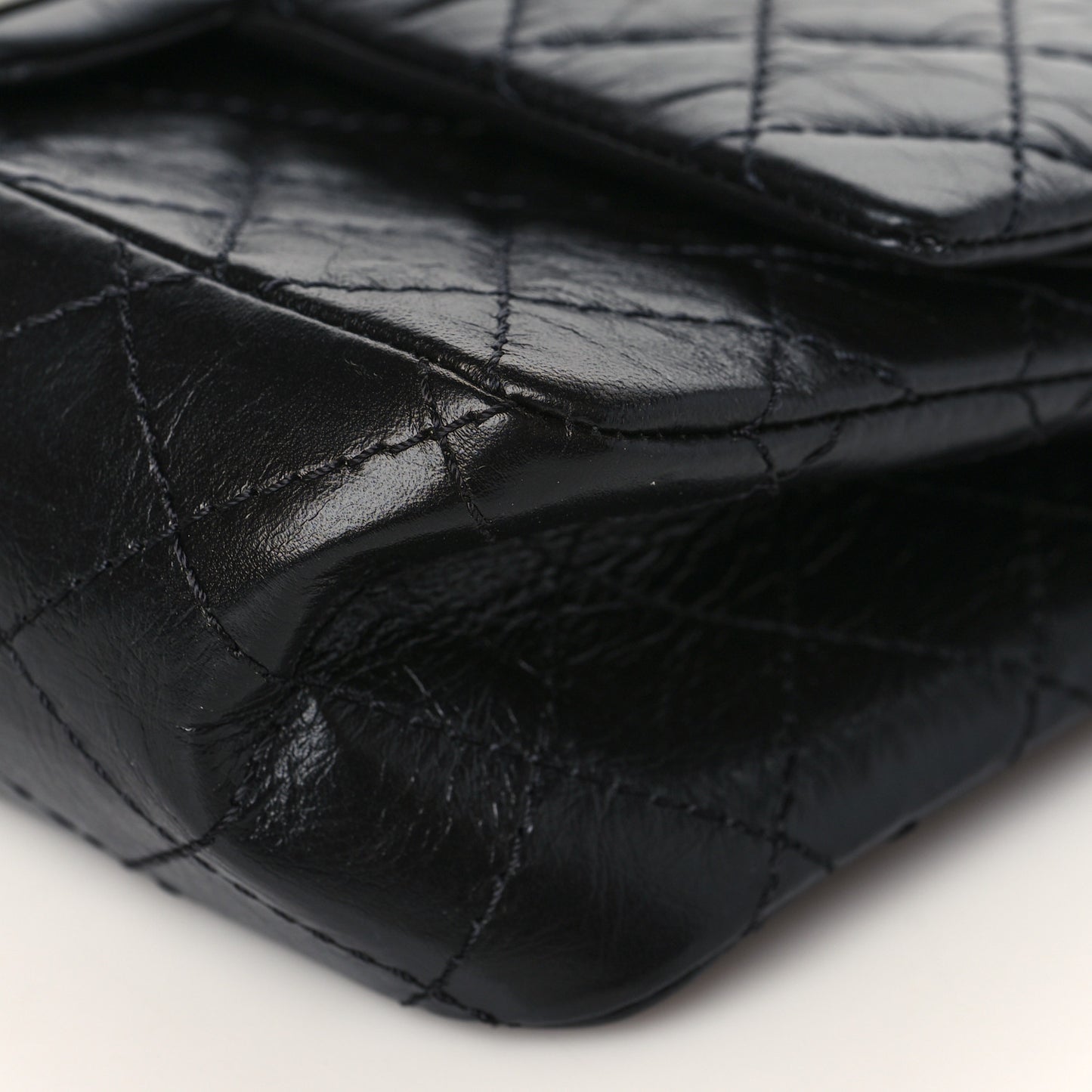 Aged Calfskin Quilted 2.55 Reissue 225 Flap So Black