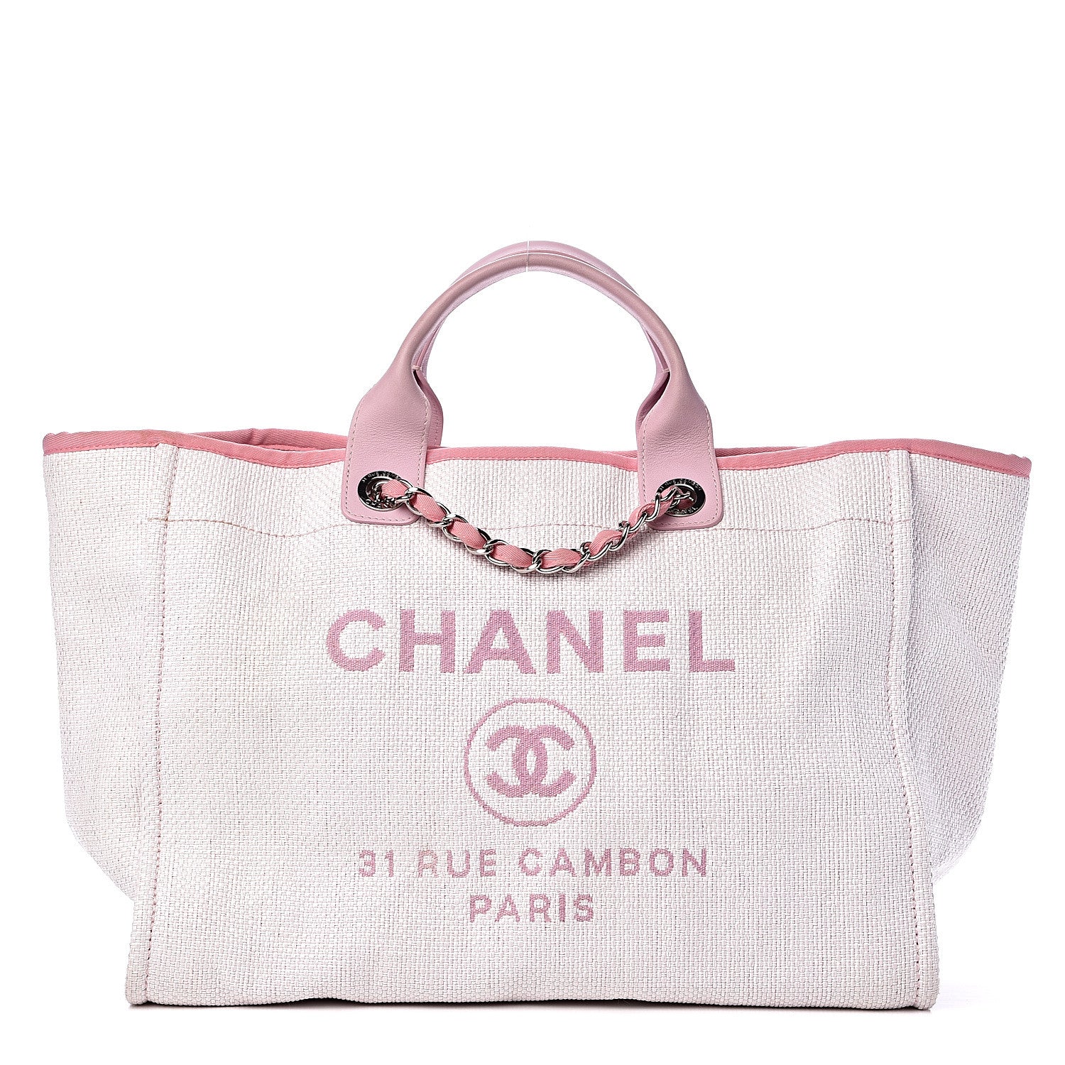 Chanel Canvas Medium Deauville Tote Pink 1 of 11