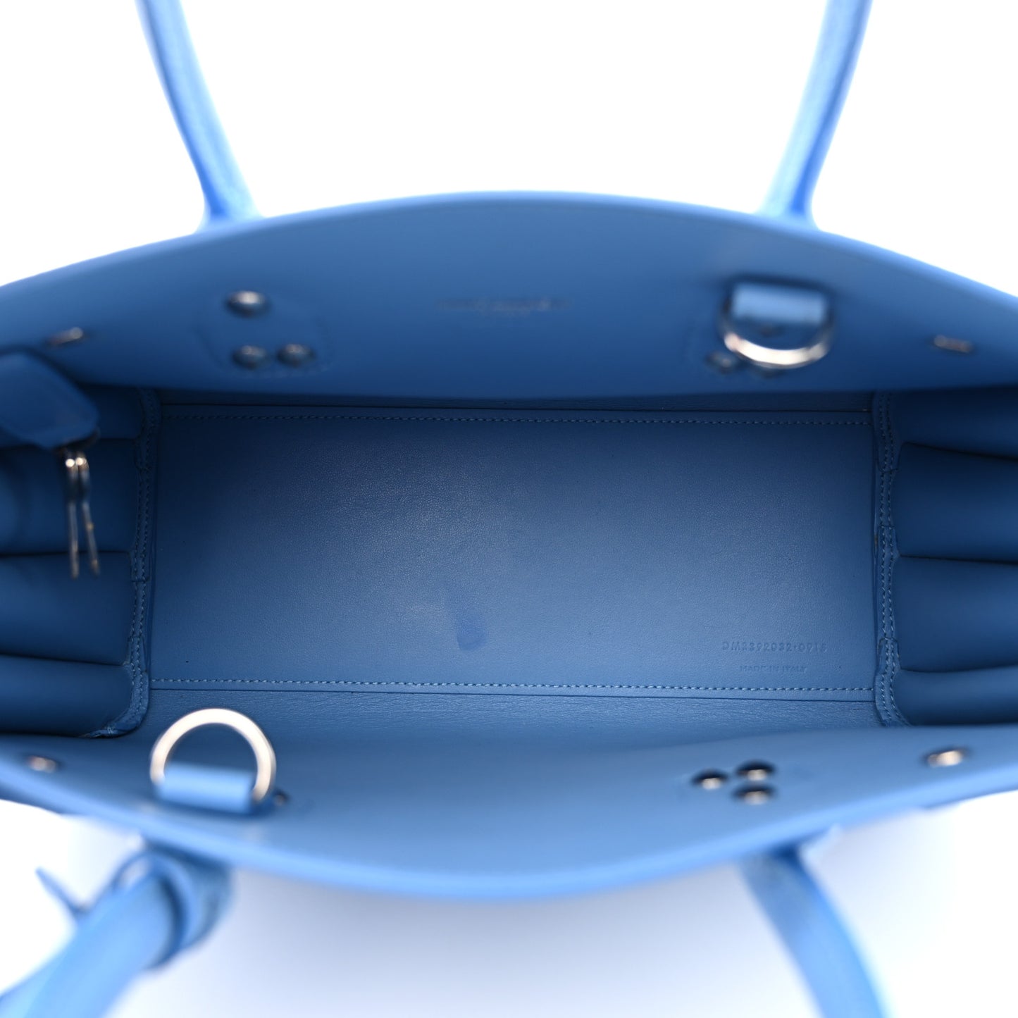 Grained Calfskin Baby Sac De Jour Blue Clair