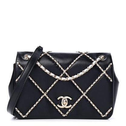Chanel Lambskin Small Entwined Chain Flap Black 1 of 4