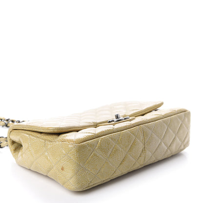 Chanel Crinkled Patent Quilted Jumbo Single Flap Light Beige 4 of 16