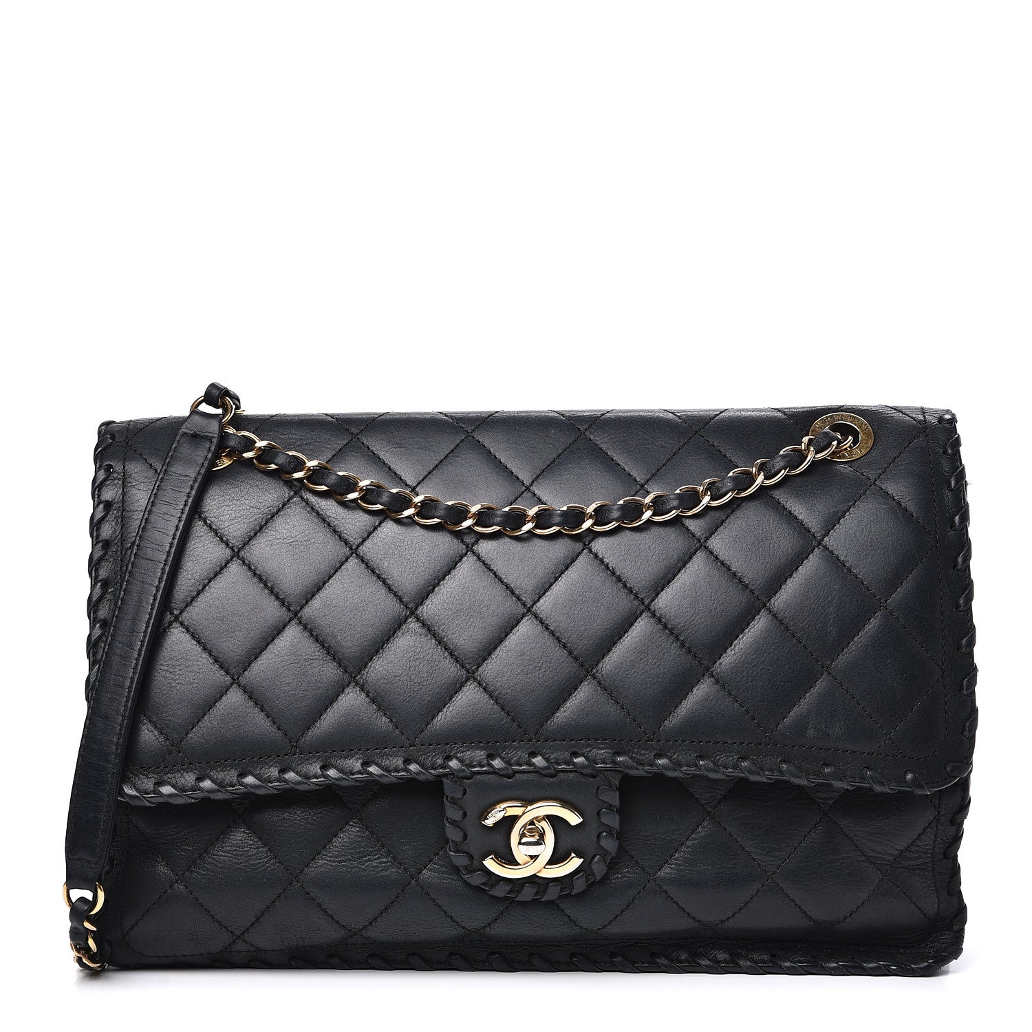Chanel Suede Calfskin Jumbo Happy Stitch Flap Black 1 of 19