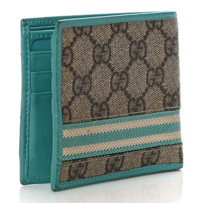 Gucci GG Supreme Monogram Web Bi-Fold Wallet White Blue 3 of 11