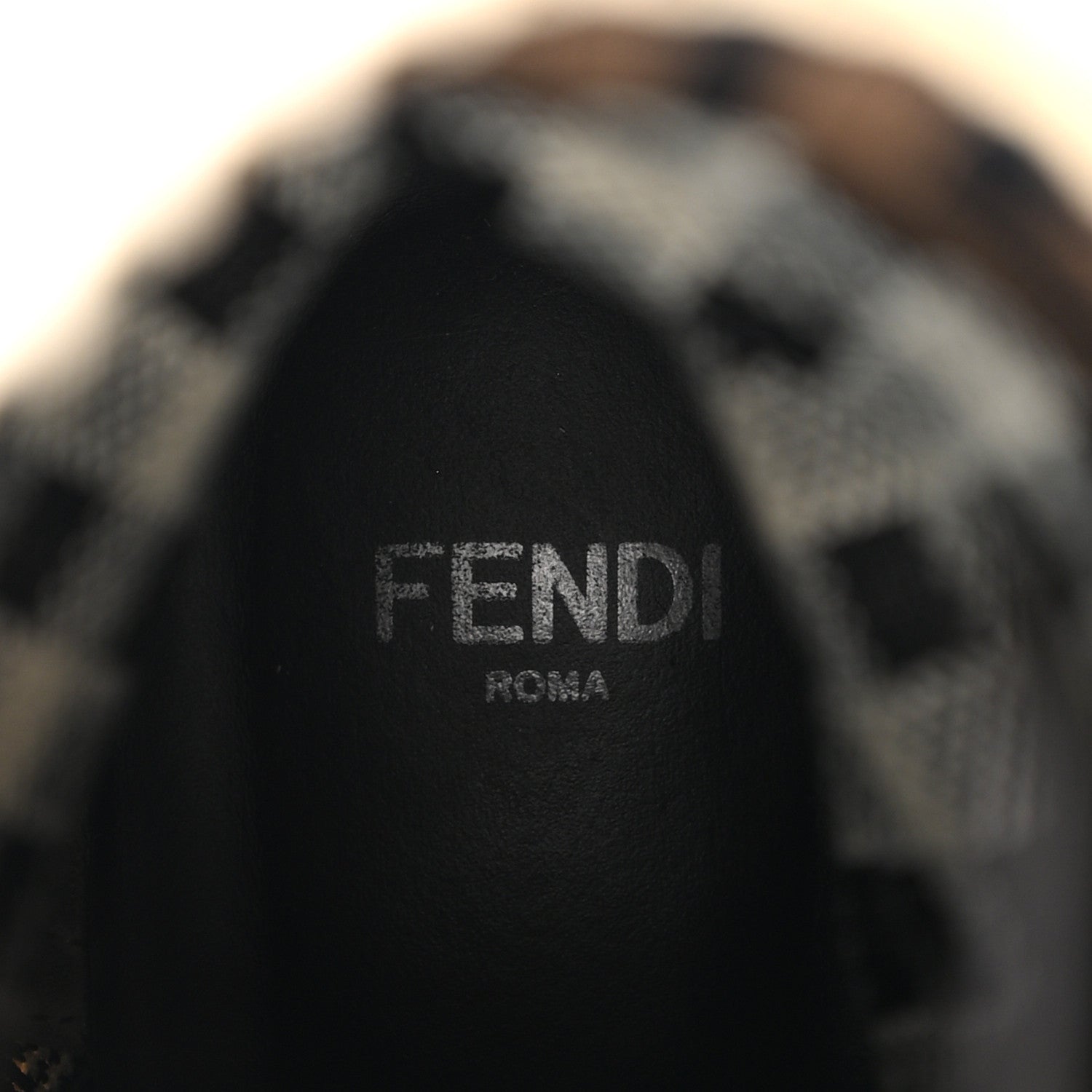 Fendi Vitello Stretch Fabric FF Vichy Rockoko Biker Boots 39 Black Crema Tobacco 8 of 13