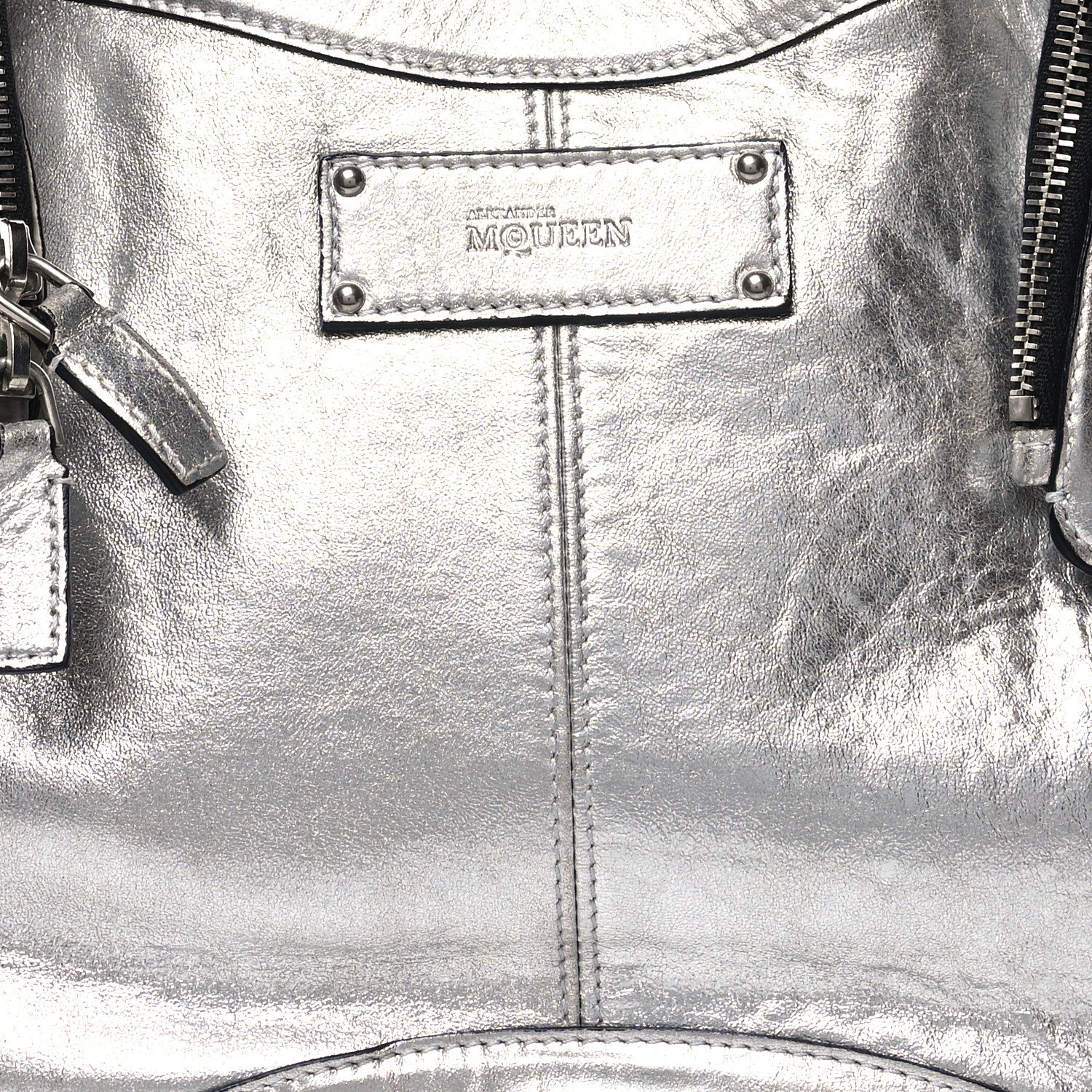 Alexander McQueen Metallic Lambskin De Manta Clutch Silver 8 of 10