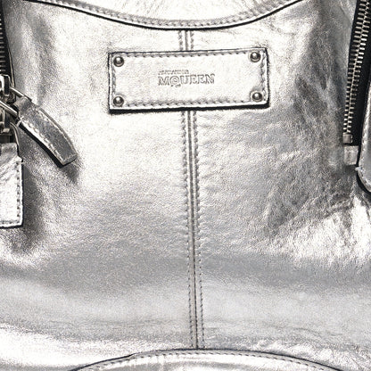 Alexander McQueen Metallic Lambskin De Manta Clutch Silver 8 of 10