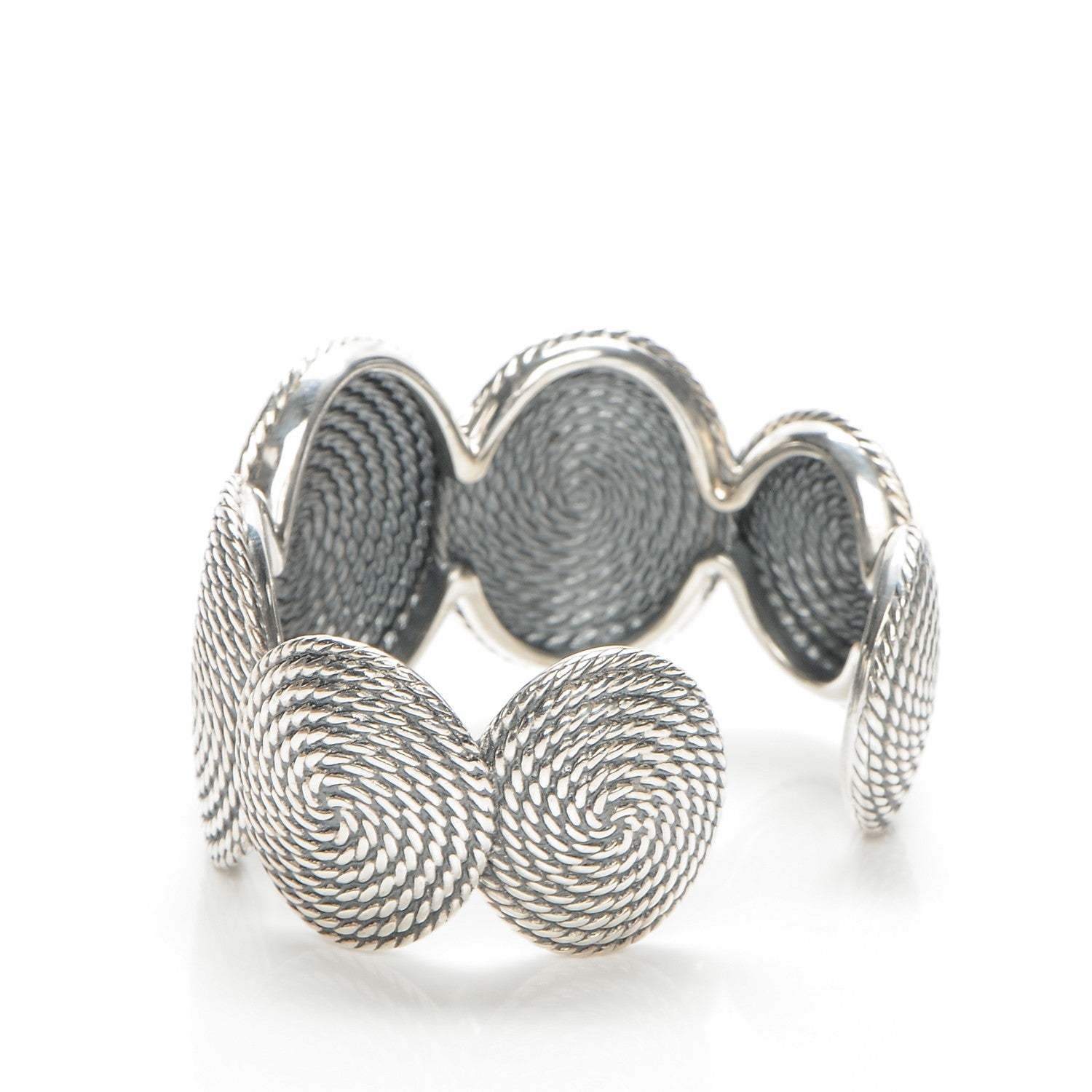David Yurman Sterling Silver 37mm Cable Coil Cuff 3 of 5