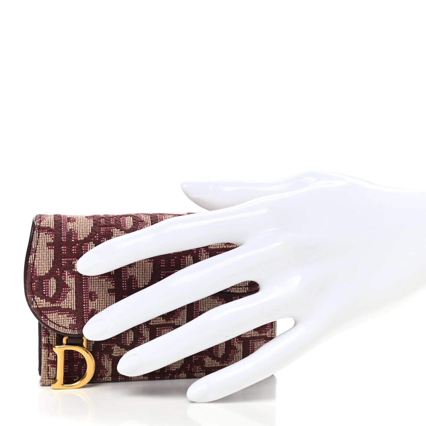Oblique Saddle Card Holder Bordeaux