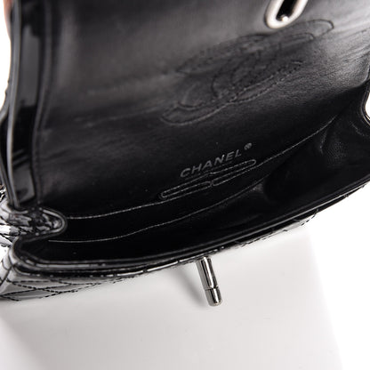 Chanel Patent Calfskin Quilted Mini Rectangular Double Flap Black 5 of 7