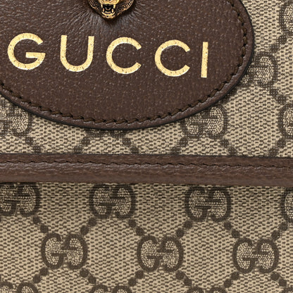 Gucci GG Supreme Monogram Web Small Neo Vintage Double Flap Messenger Bag Beige New Acero 9 of 11