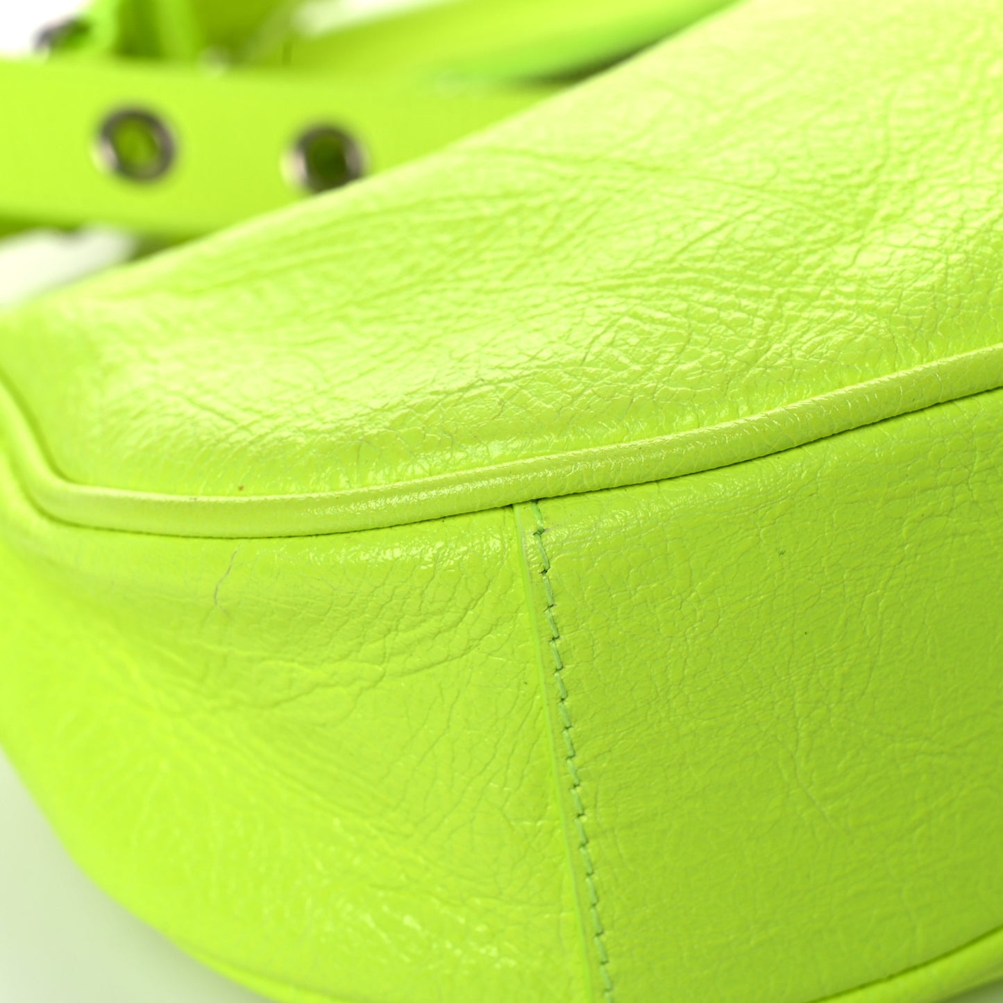 Agneau Arena Le Cagole Shoulder Bag XS Fluo Yellow
