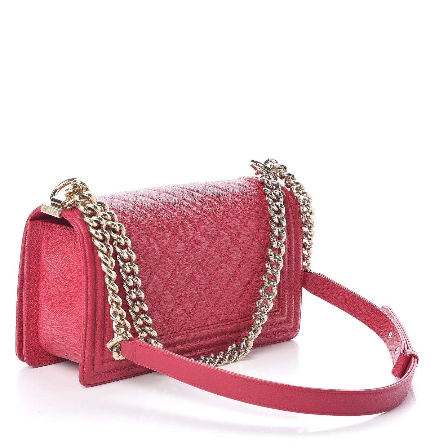 Caviar Quilted Medium Boy Flap Dark Pink