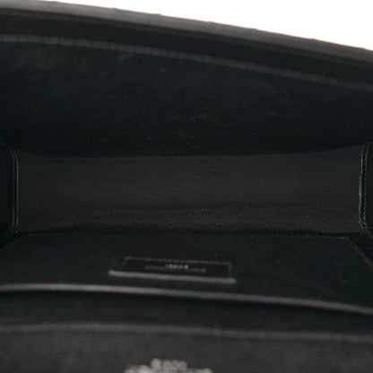 Saint Laurent Grain De Poudre Textured Mixed Matelasse Triquilt Medium Monogram Satchel Black 5 of 11