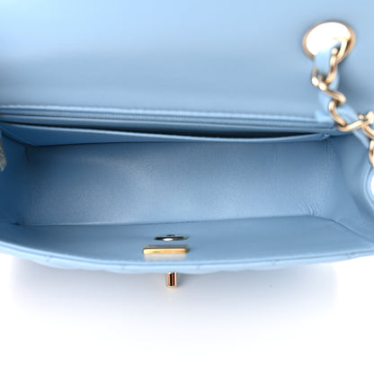 Chanel Lambskin Quilted Mini Rectangular Flap Light Blue 5 of 10