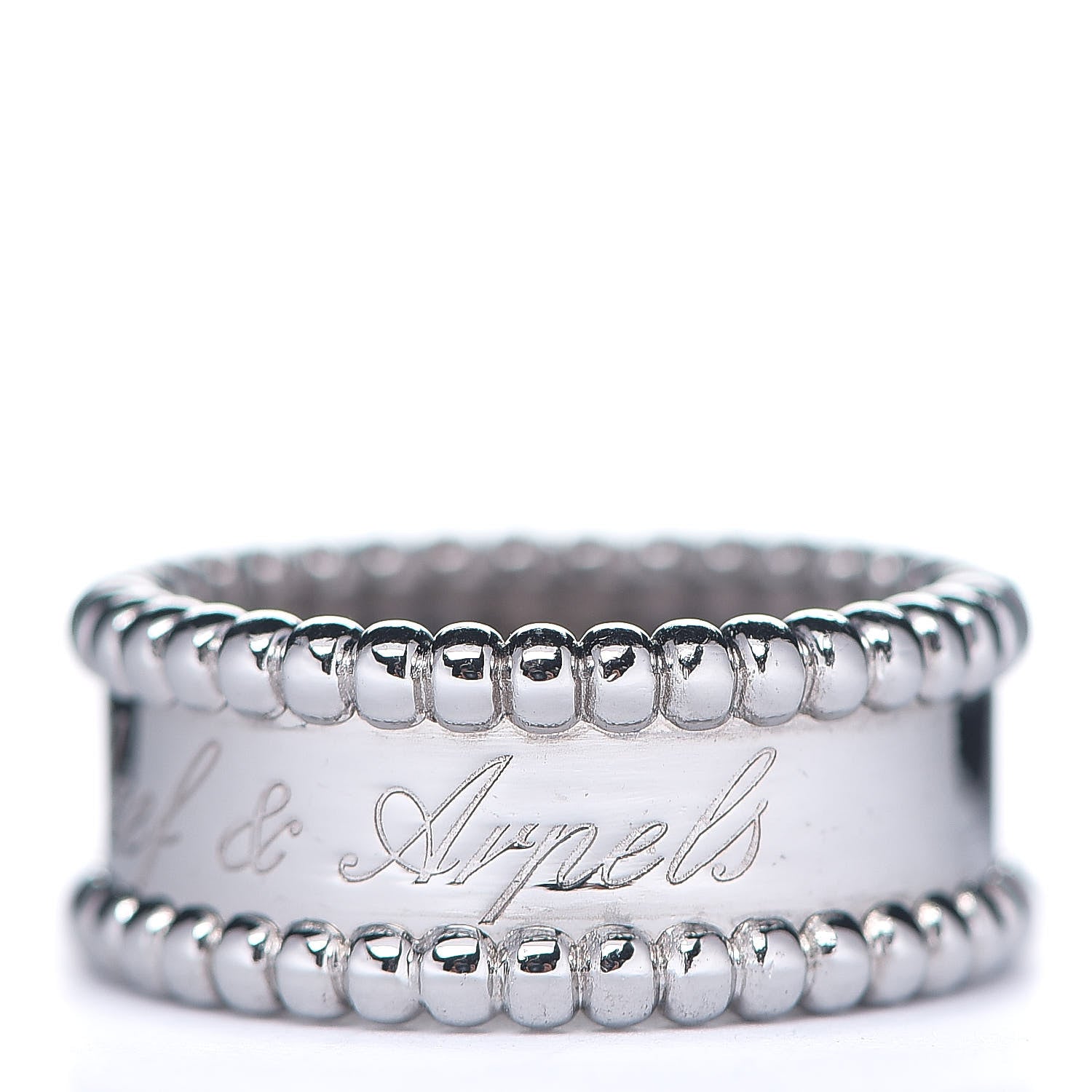 Van Cleef & Arpels 18K White Gold Perlee Signature Ring 48 4.5 2 of 7