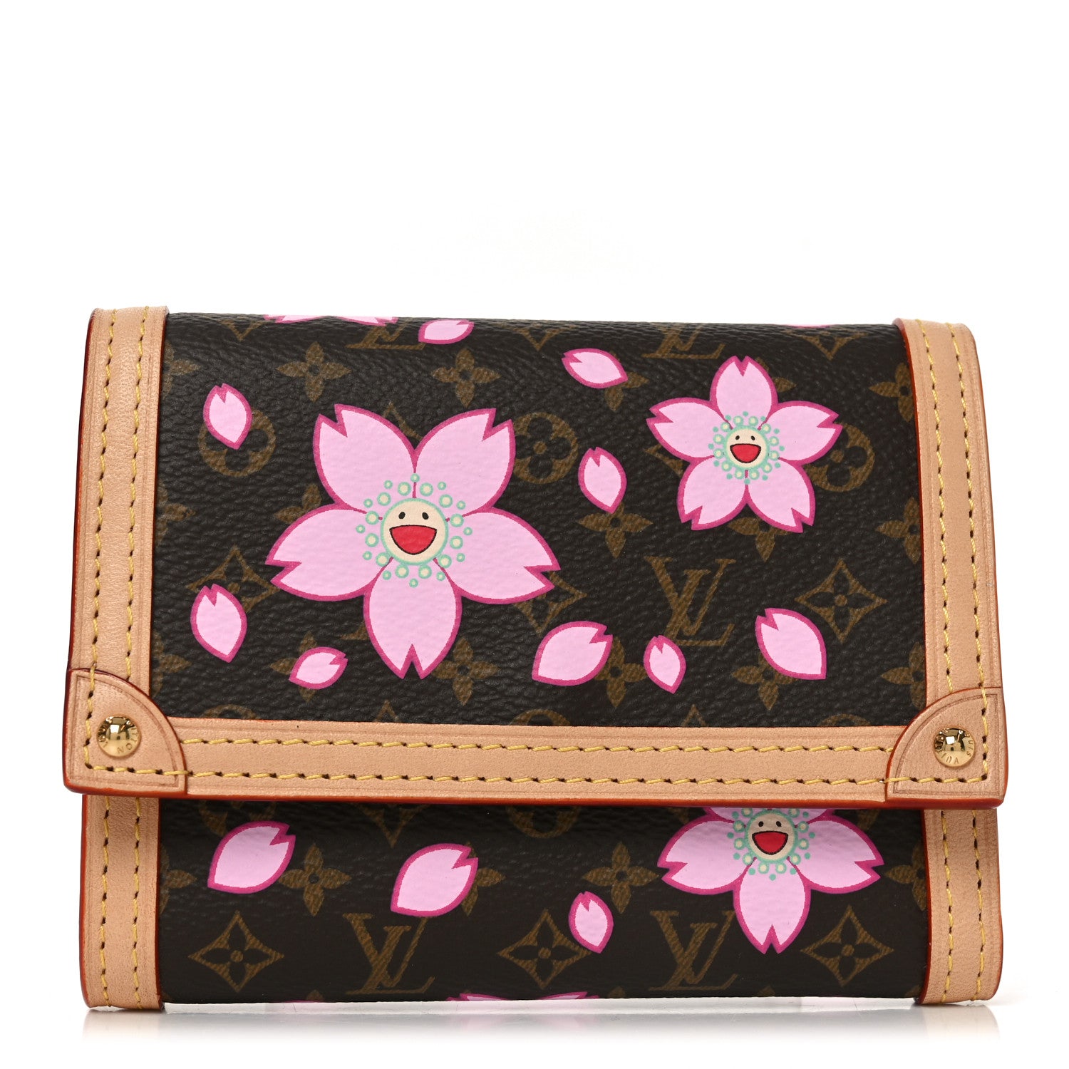 Louis Vuitton LV X TM Monogram Cherry Blossom Victorine Wallet Sakura Brown 1 of 6