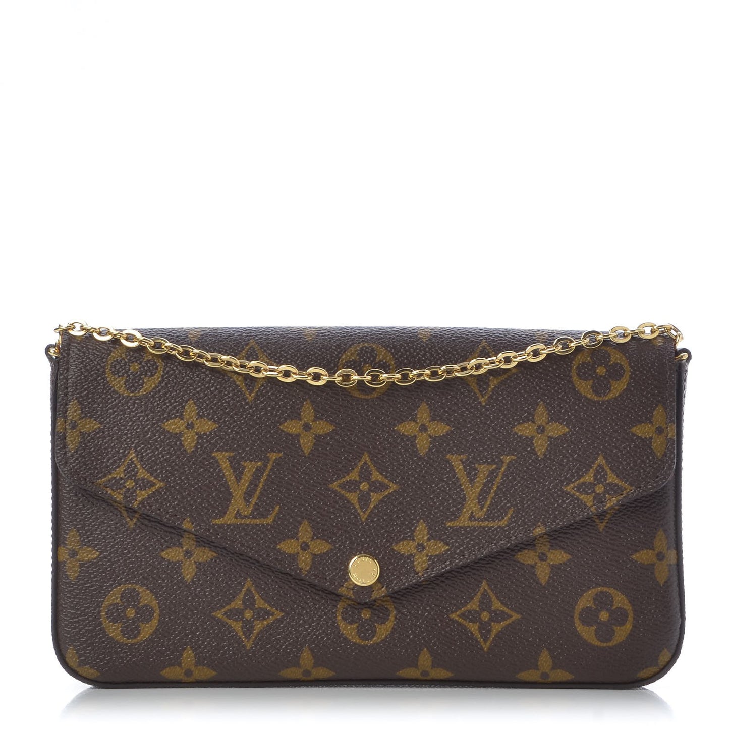 Monogram Pochette Felicie Chain Wallet Fuchsia
