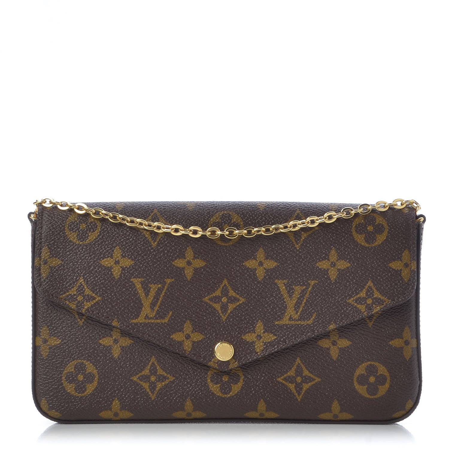 Louis Vuitton Monogram Pochette Felicie Chain Wallet Fuchsia 1 of 9