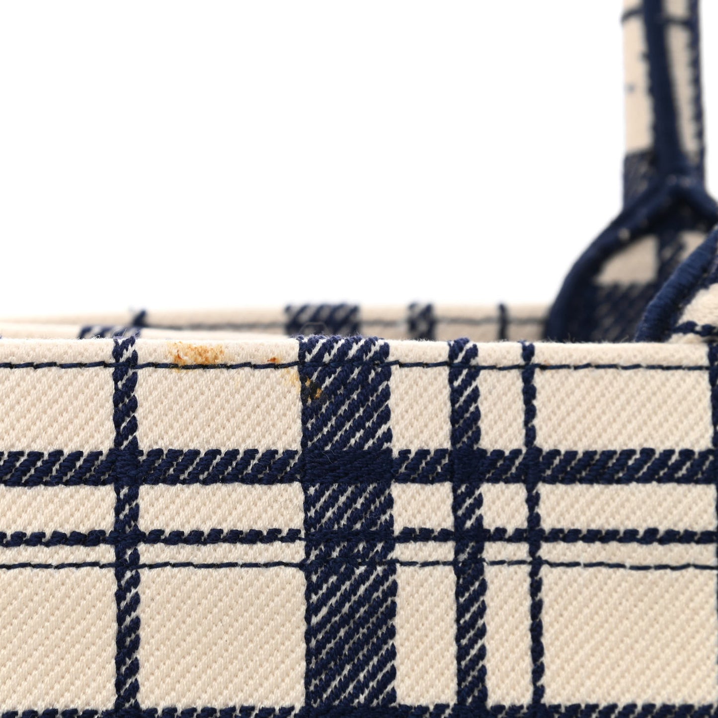 Canvas Embroidered Large Check'n'Dior Book Tote Blue