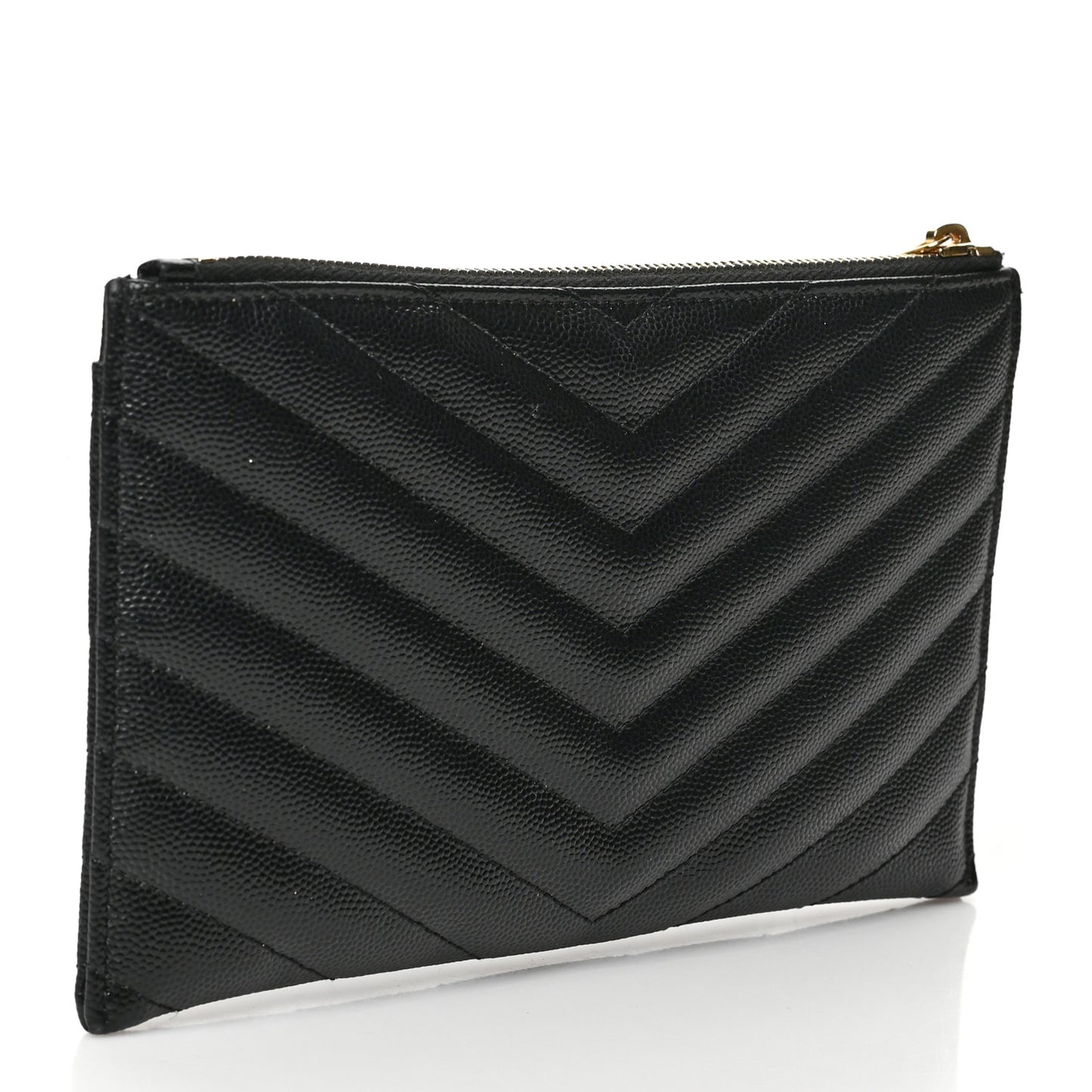 Grain De Poudre Chevron Monogram Bill Pouch Black
