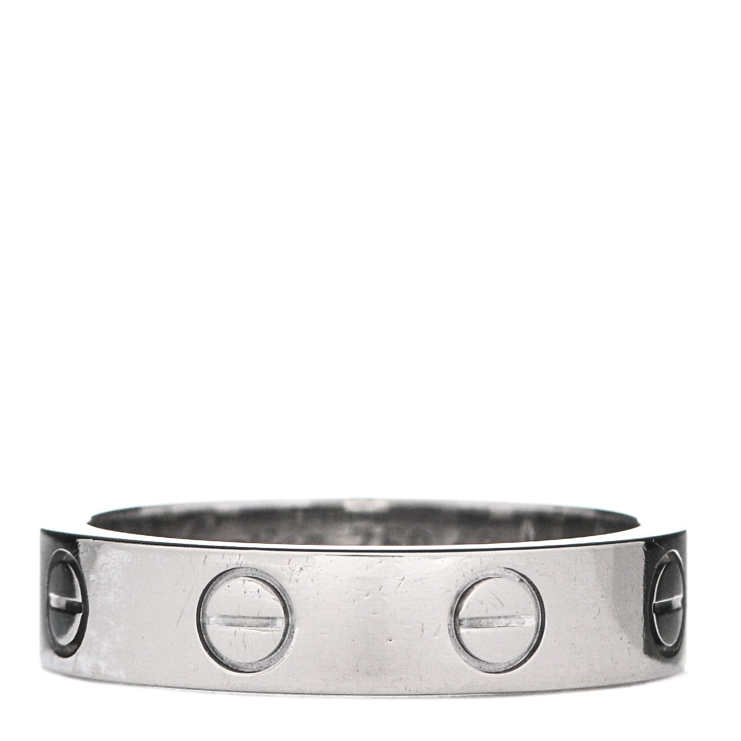 Cartier 18K White Gold Diamond 4mm LOVE Wedding Band Ring 48 4.5 3 of 5