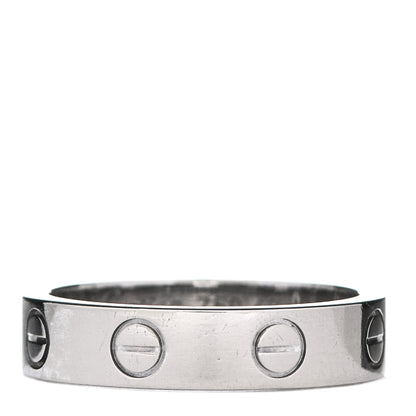 Cartier 18K White Gold Diamond 4mm LOVE Wedding Band Ring 48 4.5 3 of 5
