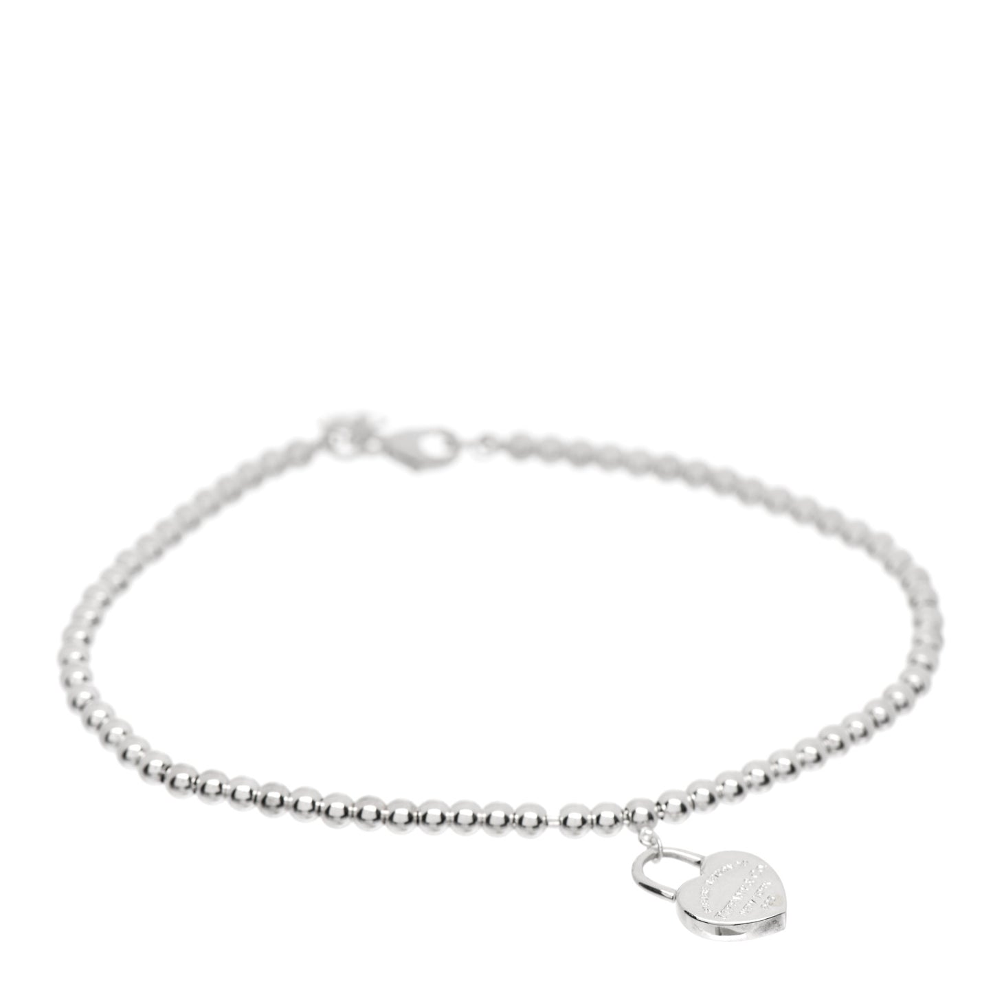 Sterling Silver 3mm Return to Tiffany Heart Lock Bead Bracelet