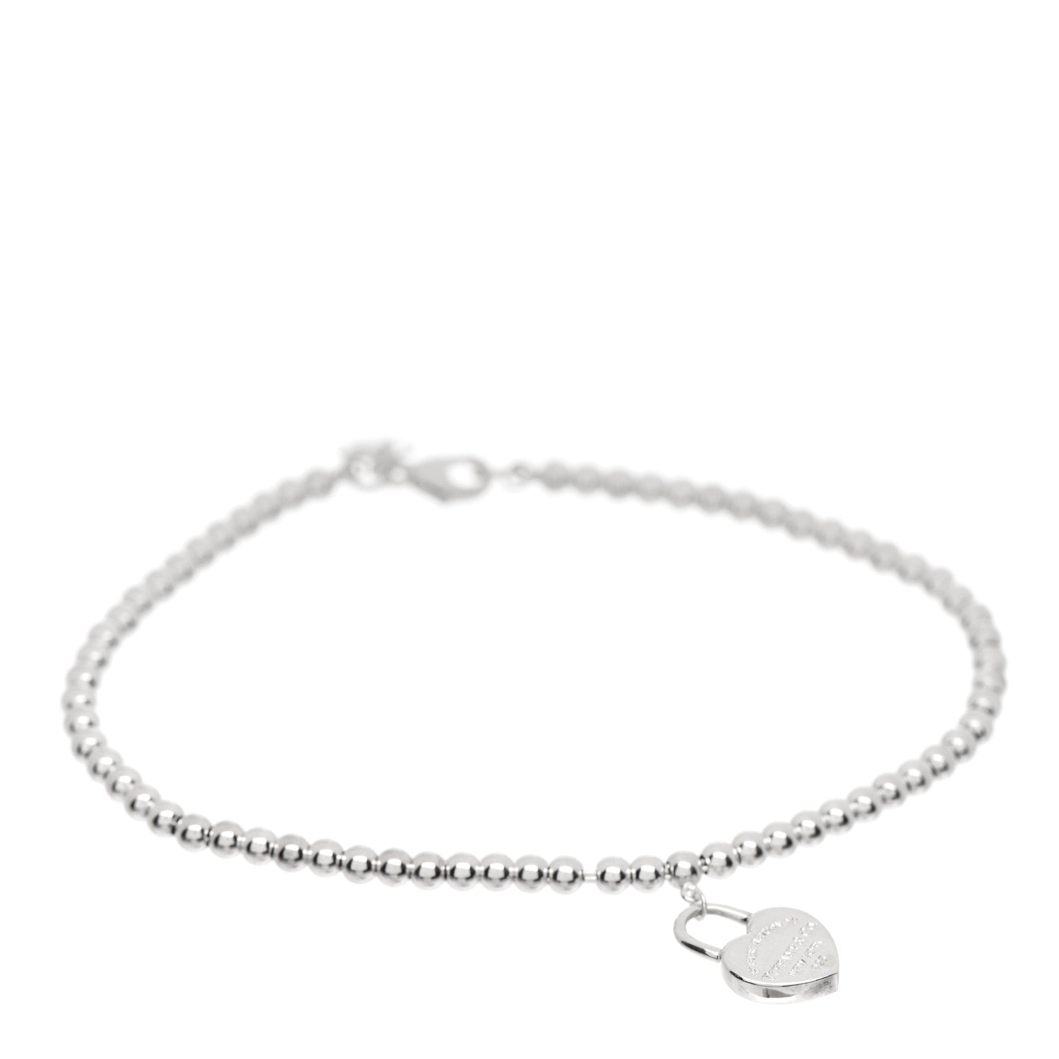 Tiffany Sterling Silver 3mm Return to Tiffany Heart Lock Bead Bracelet 1 of 6