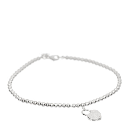 Tiffany Sterling Silver 3mm Return to Tiffany Heart Lock Bead Bracelet 1 of 6