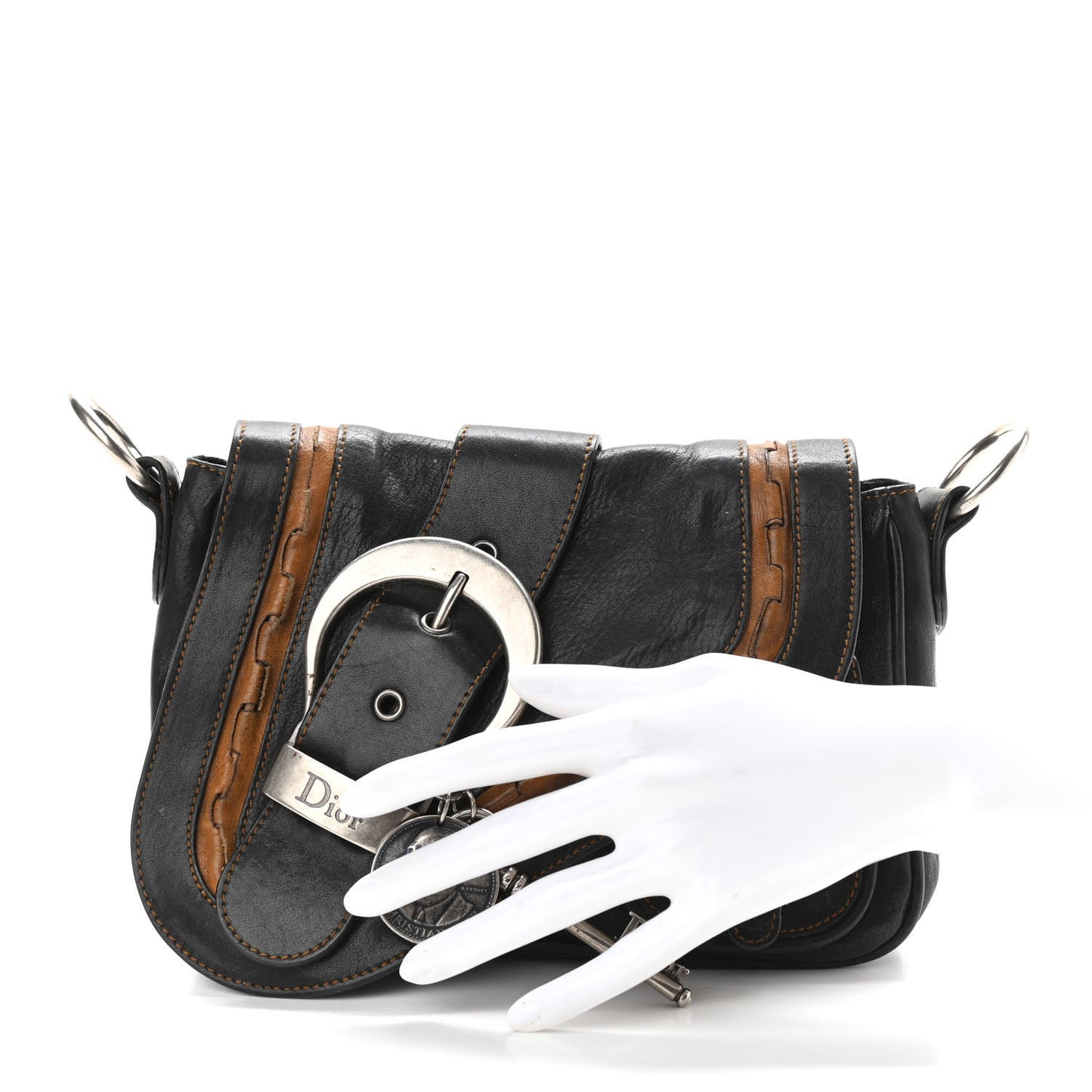 Calfskin Mini Gaucho Crossbody Bag Black