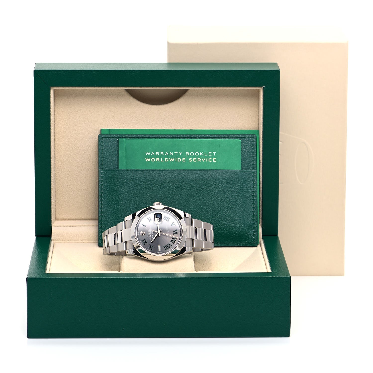 Rolex Stainless Steel 41mm Oyster Perpetual Wimbledon Datejust Watch Slate 126300 5 of 5
