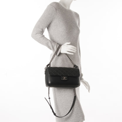 Chanel Calfskin Quilted Large Rock My Shoulder Flap Black 3 of 8