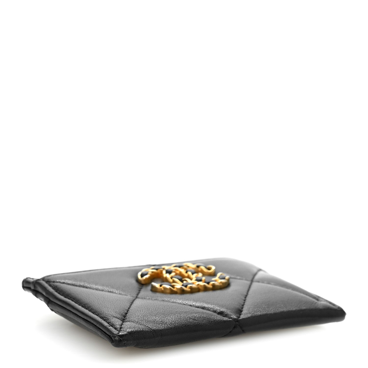 Chanel Lambskin Quilted Chanel 19 Card Holder Black 4 of 10