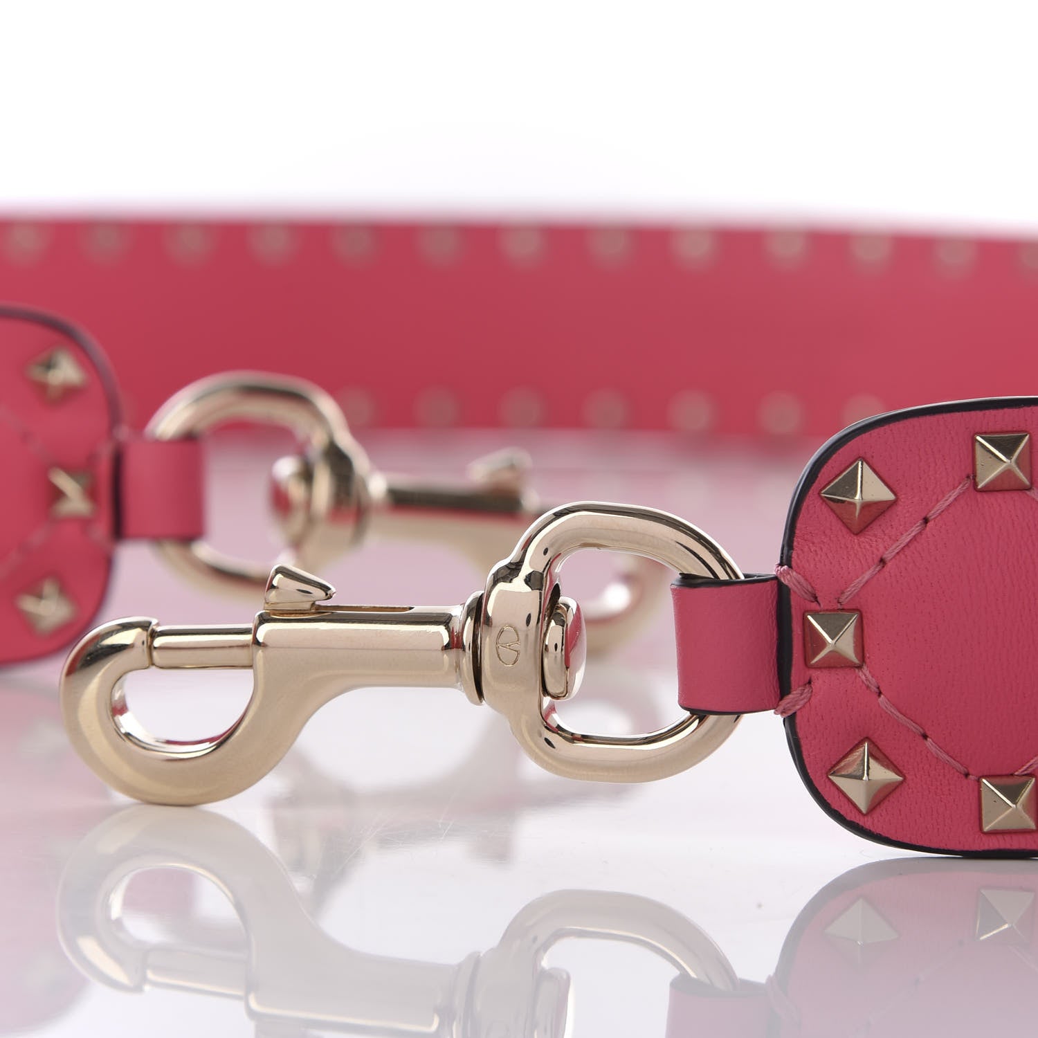 Valentino Garavani Nappa Rockstud Spike Shoulder Strap Shadow Pink 4 of 5