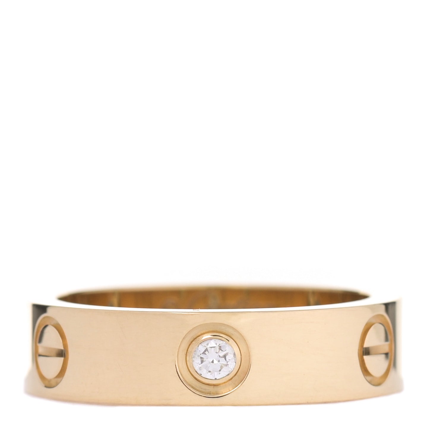 18K Yellow Gold 3 Diamond 5.5mm LOVE Ring 58 8.25